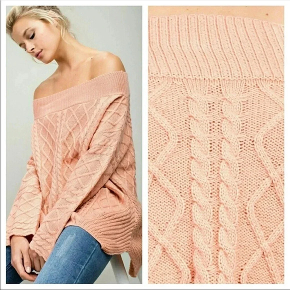 Cable Knit Off-the-shoulders Sweater​​​​ - Picture 3 of 5